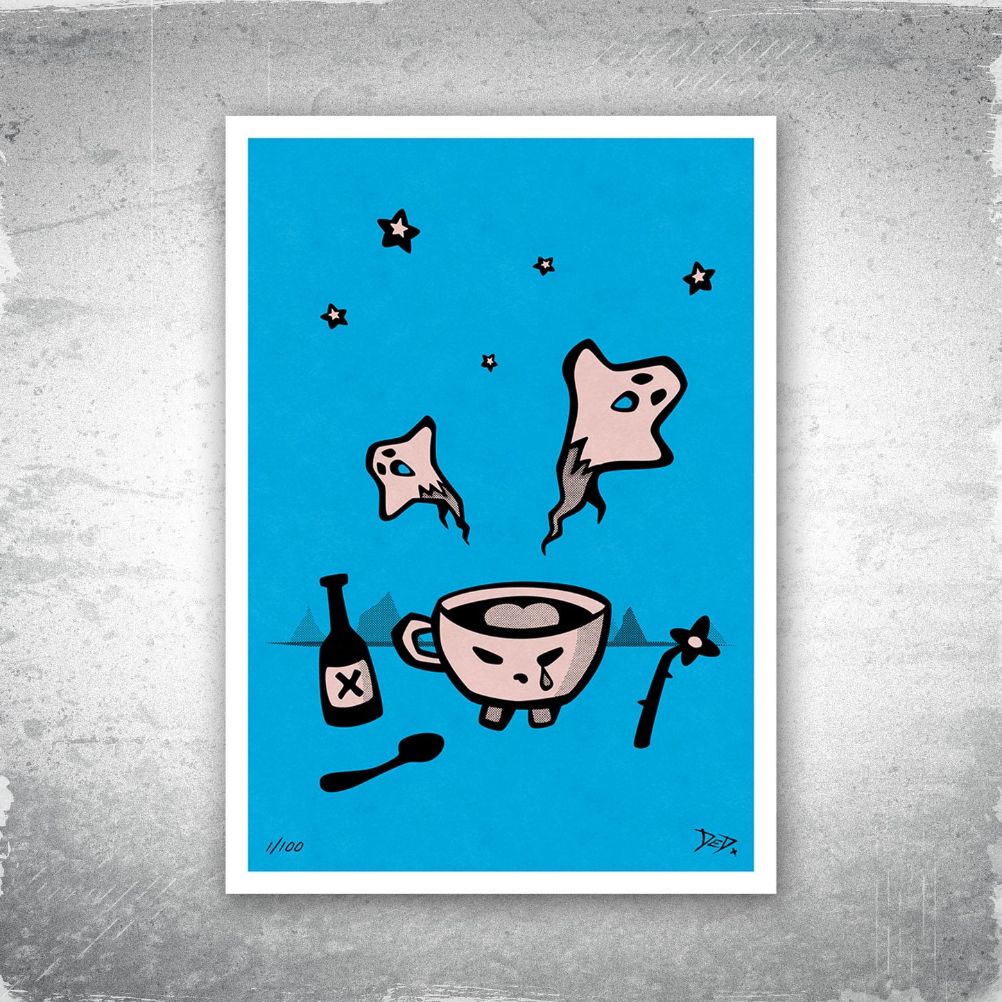 Espresso Depresso - Limited Edition Print - Cyan