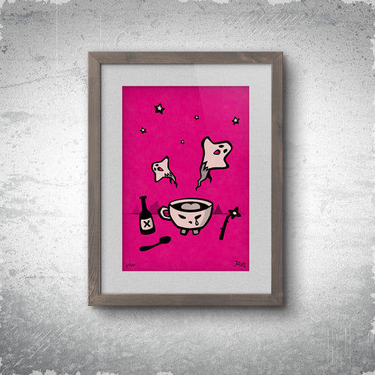 Espresso Depresso - Limited Edition Print - Hot Pink