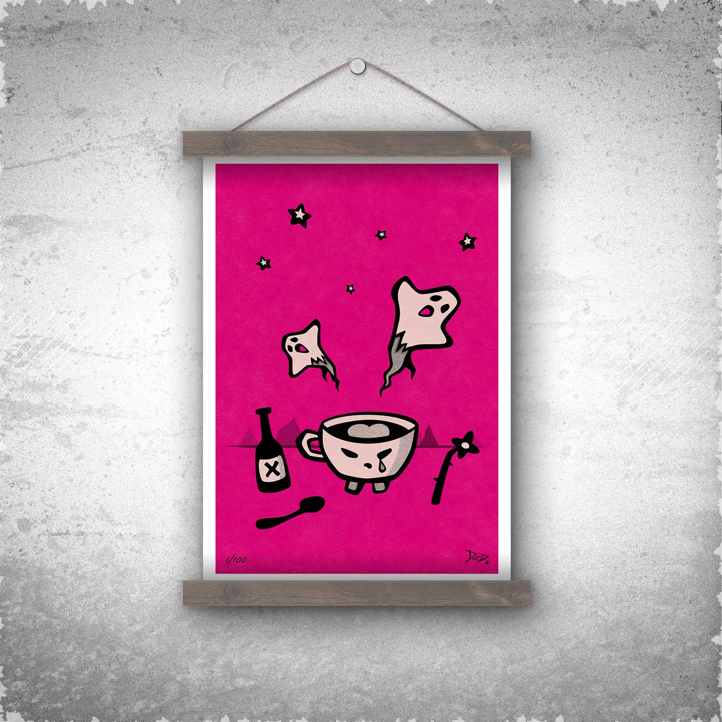 Espresso Depresso - Limited Edition Print - Hot Pink