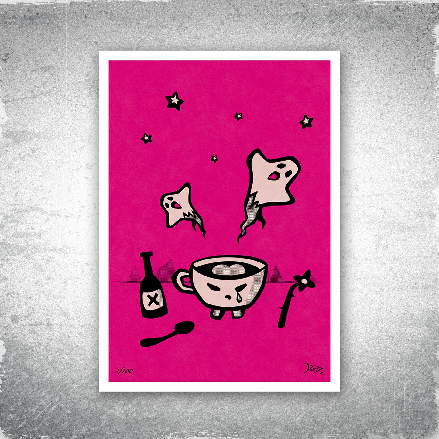 Espresso Depresso - Limited Edition Print - Hot Pink