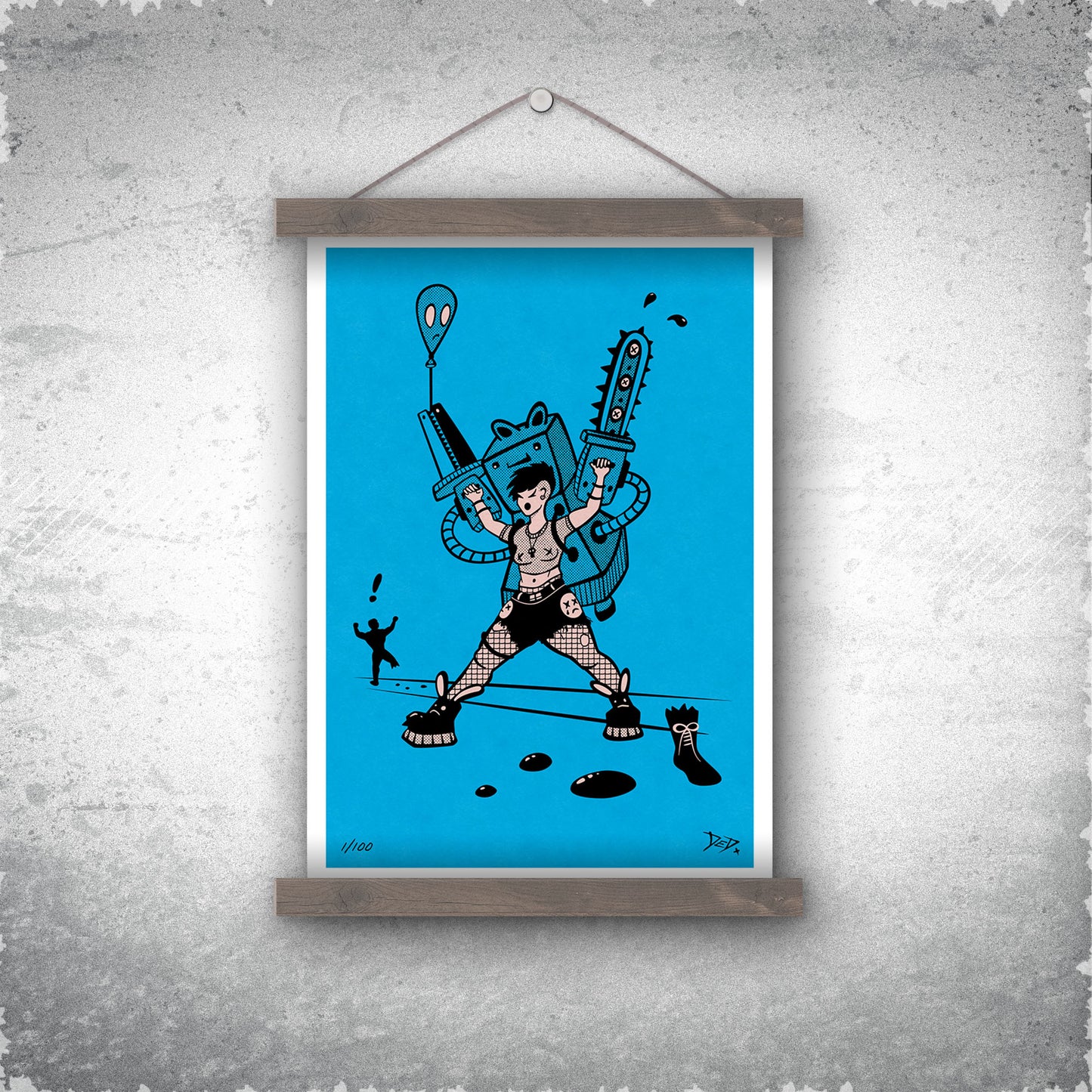 Splaterella - Limited Edition Print - Cyan