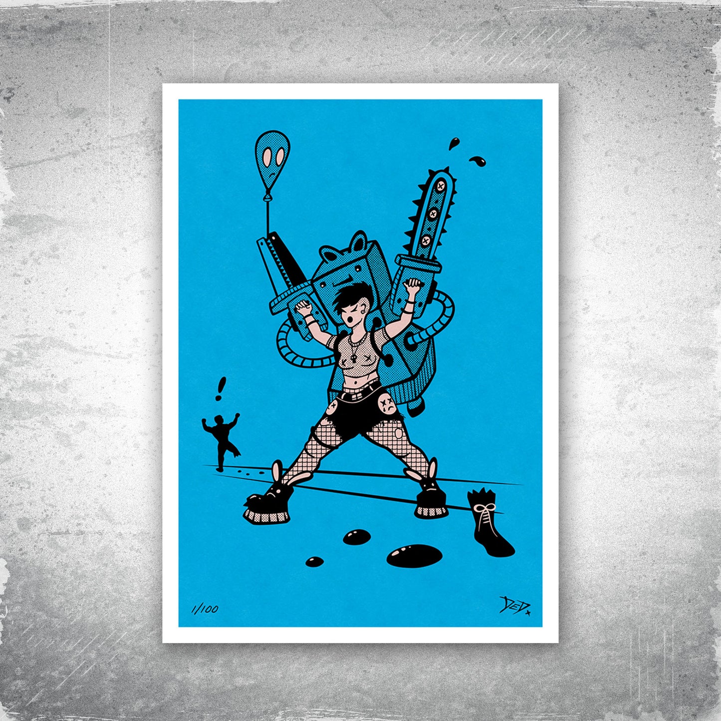 Splaterella - Limited Edition Print - Cyan