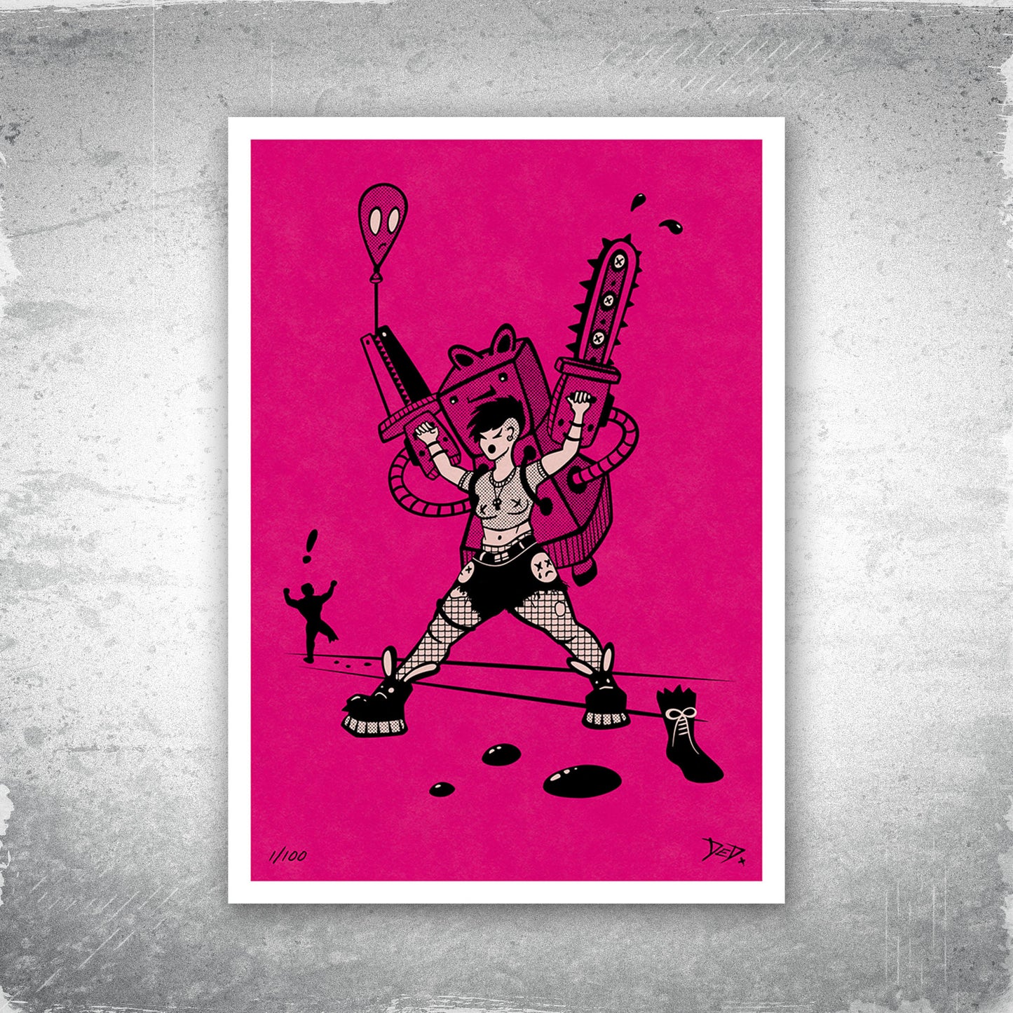 Splaterella - Limited Edition Print - Hot Pink