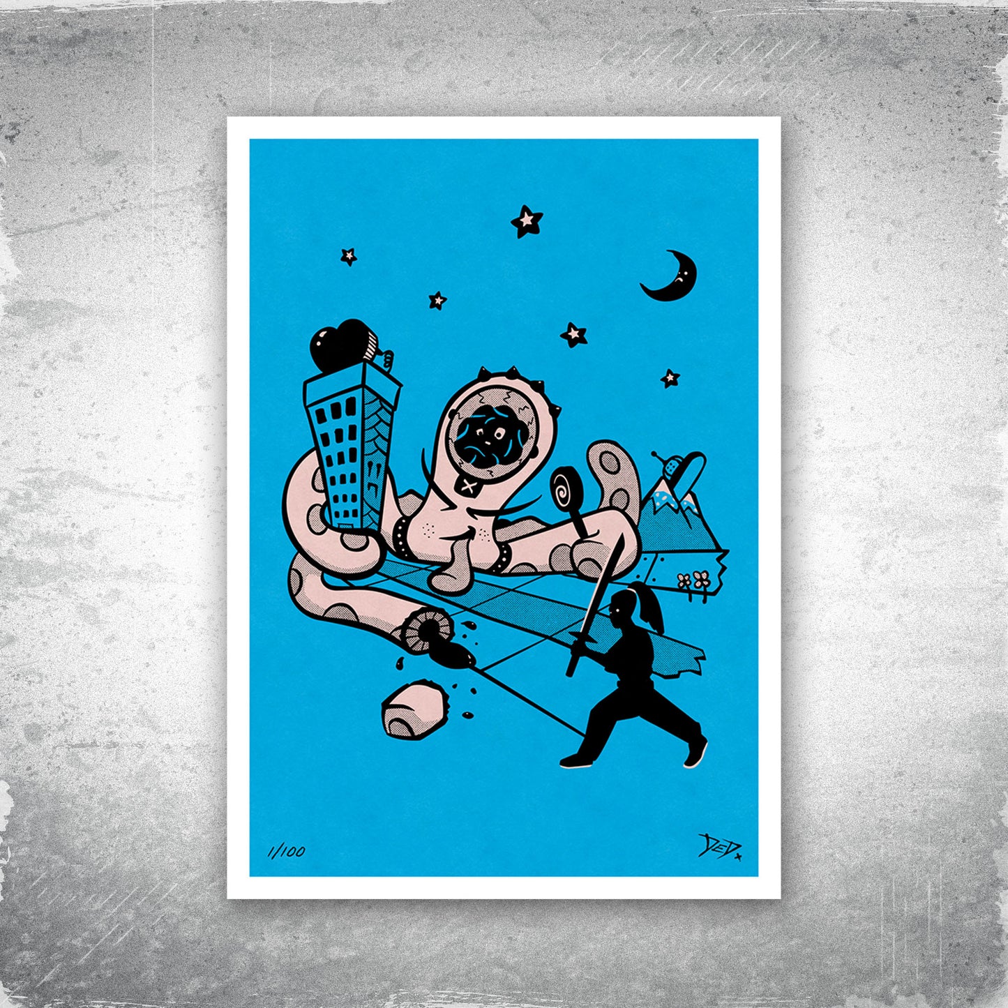 Star Sucka - Limited Edition Print - Cyan