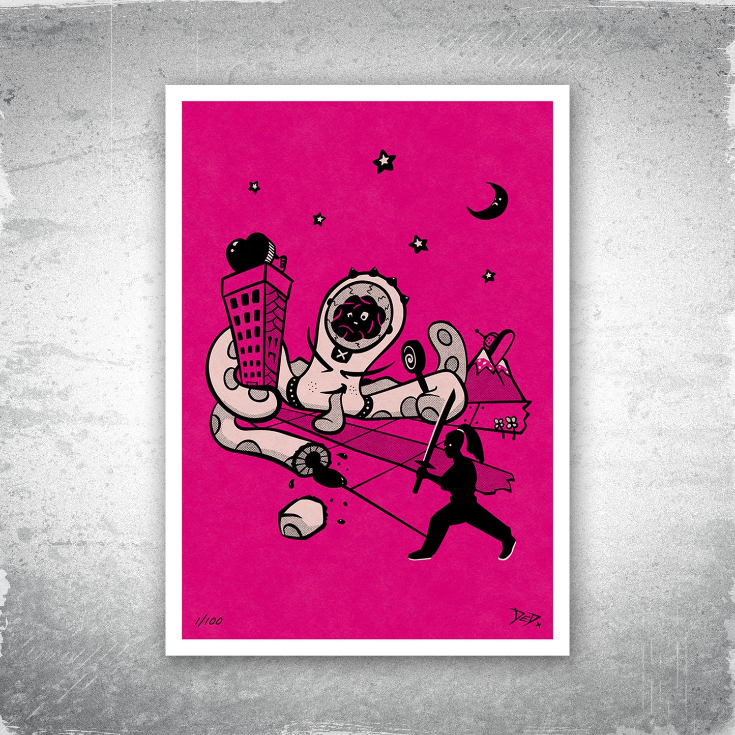 Star Sucka - Limited Edition Print - Hot Pink